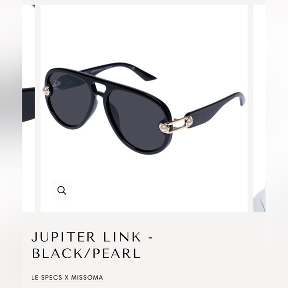 NWT Le Specs x Missoma Jupiter Link Black Pearl Aviator sunglasses - Picture 3 of 9